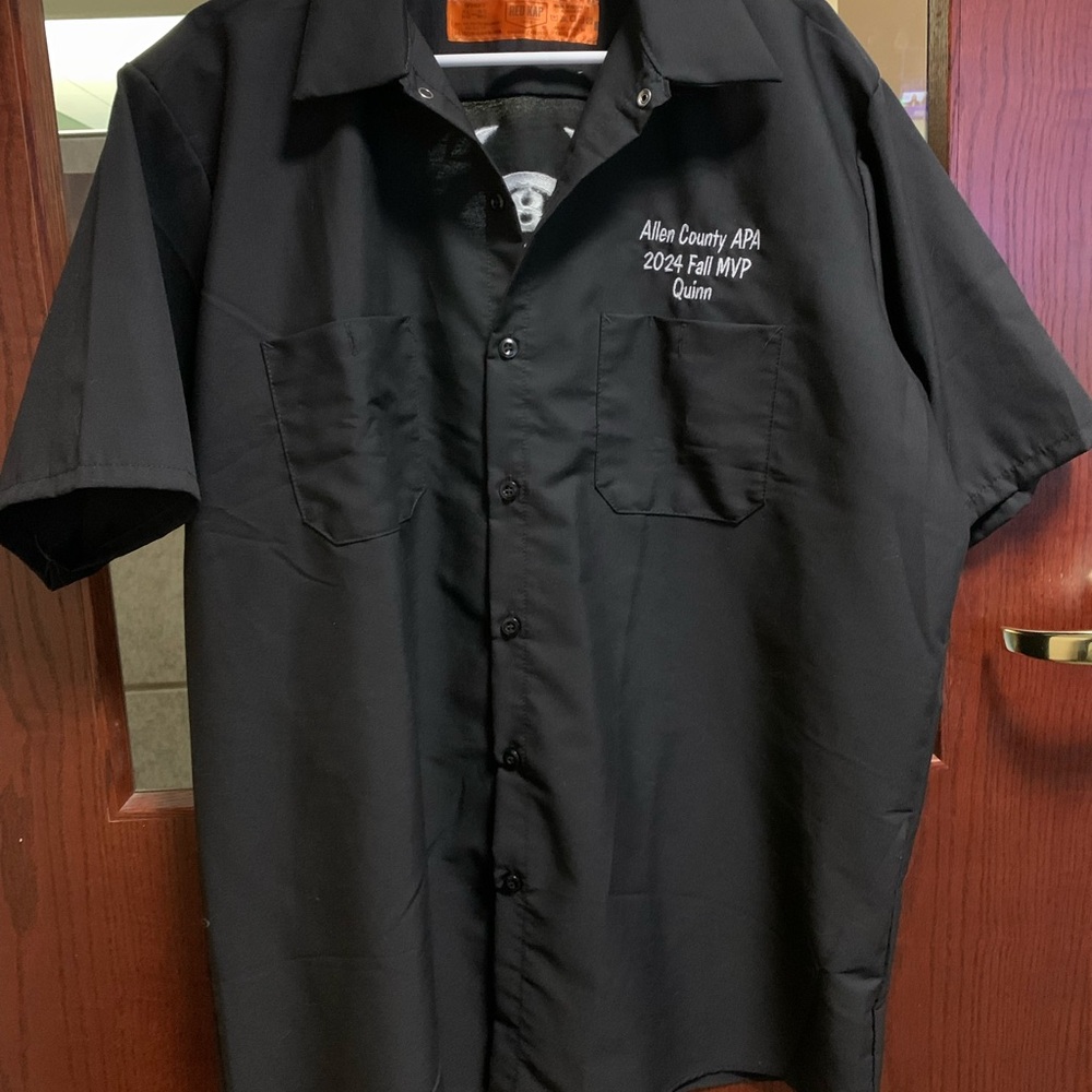 🎱 8 Ball Black APA MVP Shirt with Short Sleeves XL Billiards Pool